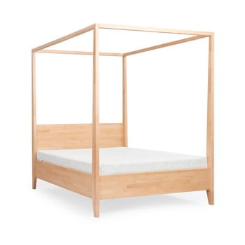 Pat dublu din lemn masiv de fag skandica canopy, 160 x 200 cm
