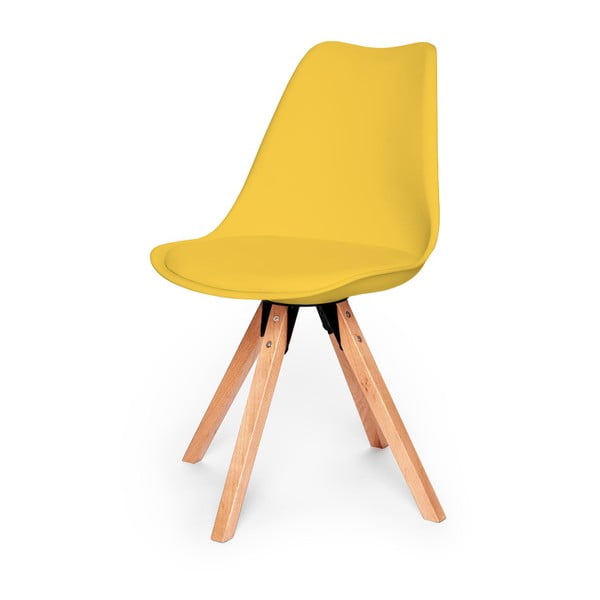Set 2 scaune cu structură din lemn de fag loomi.design Eco, galben