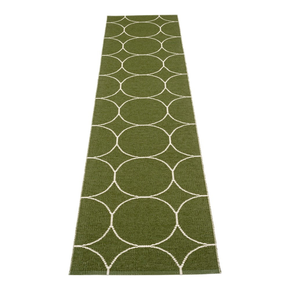 Covor tip traversă pentru interior și exterior verde închis 70x300 cm Boo Dark Olive – Pappelina