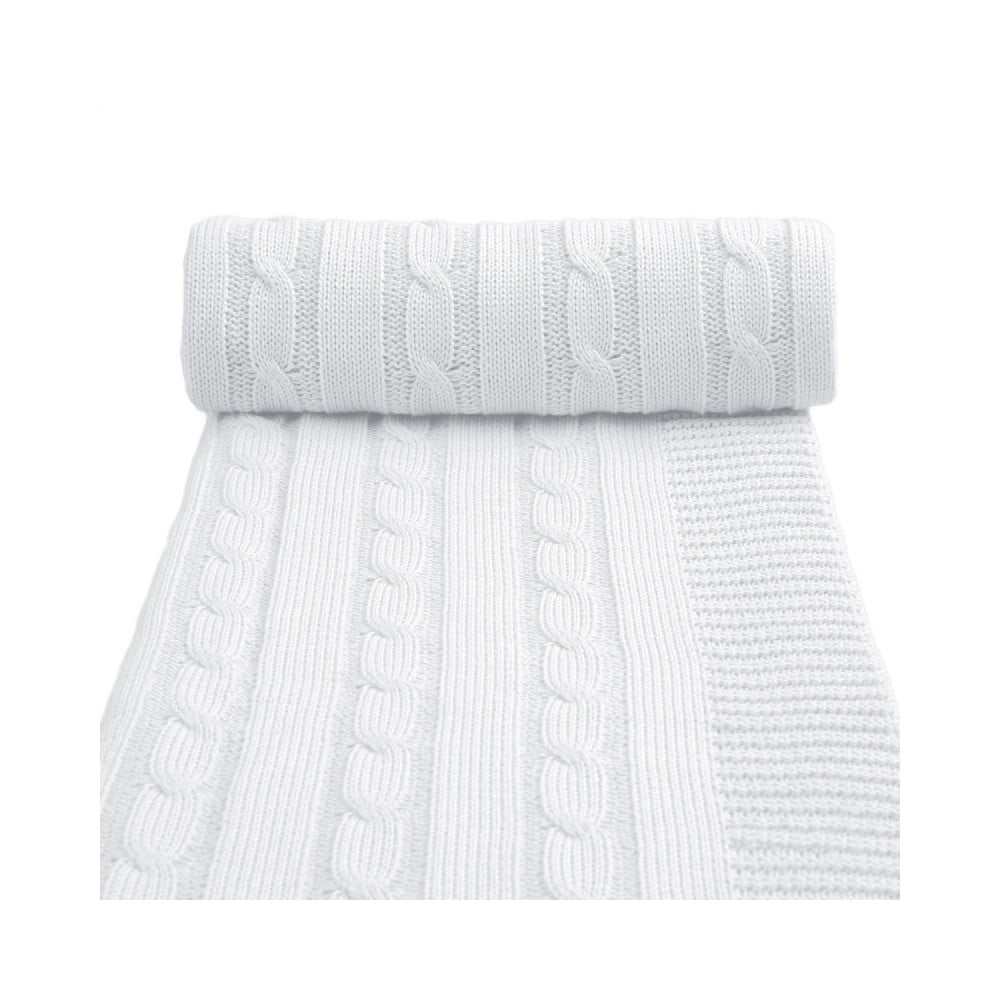 Pătură tricotată din amestec de bumbac pentru copii T-TOMI Spring, 80 x 100 cm, alb bonami.ro