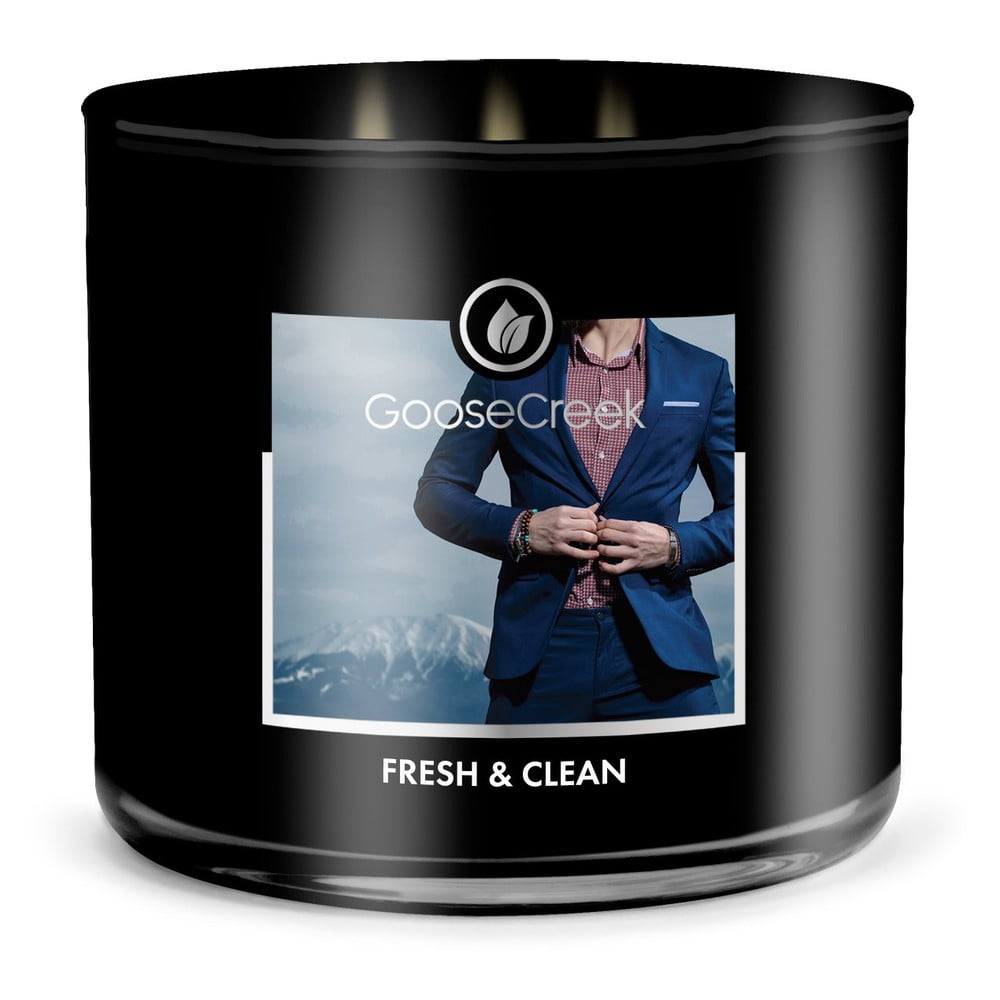Lumanare parfumata pentru barbati Goose Creek Fresh & Clean, 35 de ore de ardere