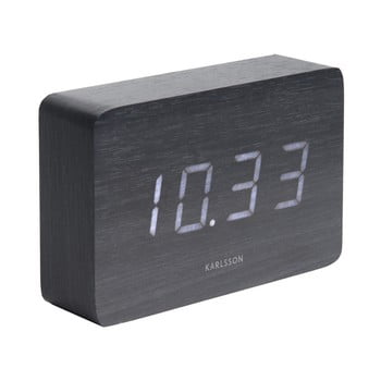 Ceas alarmă cu aspect de lemn Karlsson Cube, 15 x 10 cm poza bonami.ro