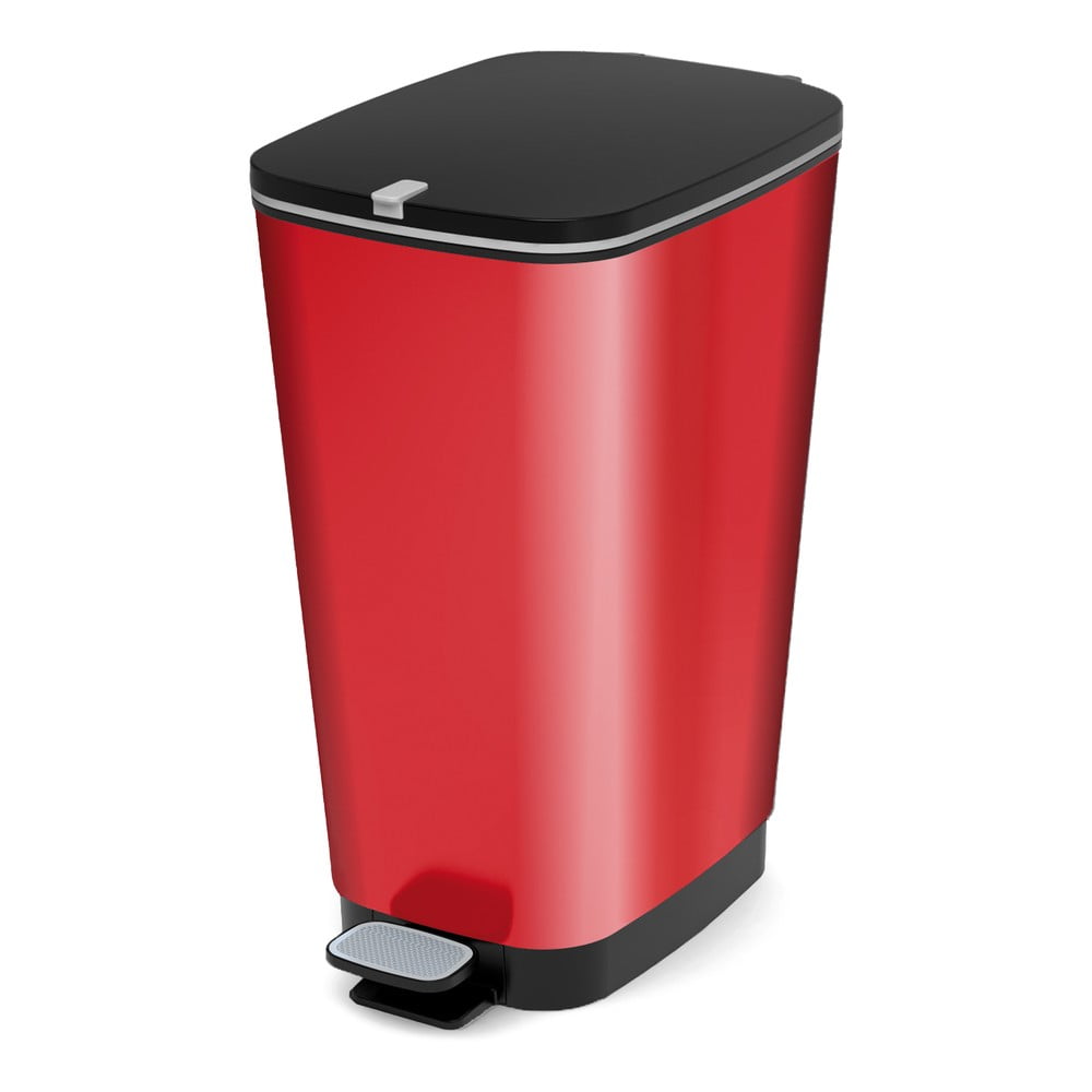 Coș de gunoi roșu cu pedală din plastic 50 l Chic Bin – KIS