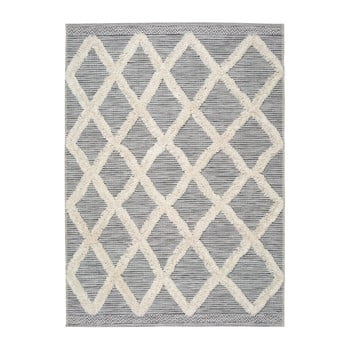 Covor universal cheroky geo, 55 x 110 cm, alb - gri
