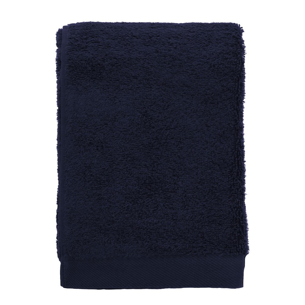 Prosop albastru închis din bumbac din frotir 50x100 cm Comfort – Södahl