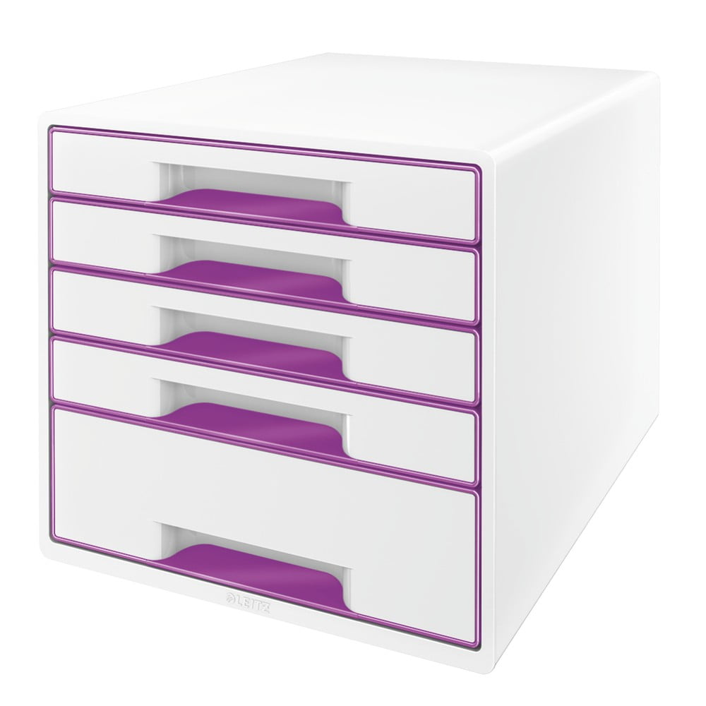Cutie cu sertare Leitz WOW CUBE, 5 sertare, alb-violet bonami.ro imagine 2022