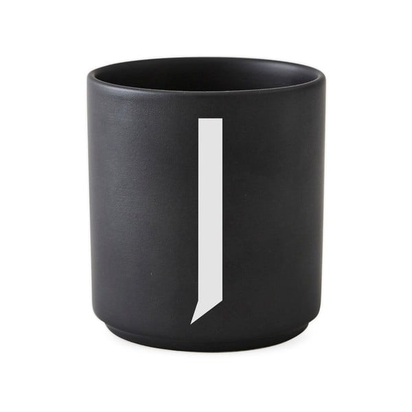 Cană din porțelan Design Letters Alphabet J, 250 ml, negru