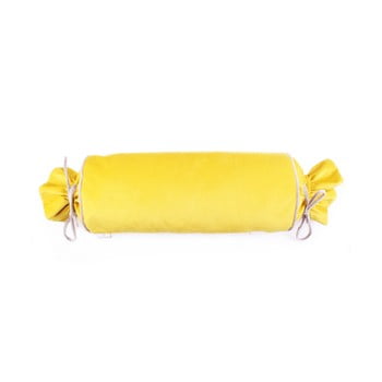 Față de pernă galbenă WeLoveBeds Sunny Candy, ⌀ 20 x 58 cm