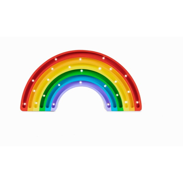 Veioză colorată din lemn de pin Little Lights Rainbow, lățime 37 cm