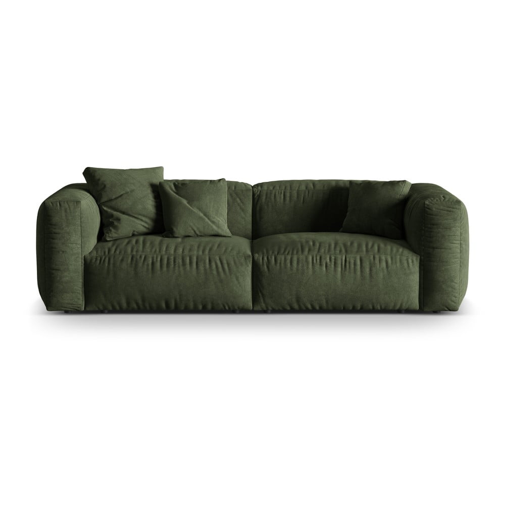 Canapea modulară verde cu tapițerie din țesătură bouclé 240 cm Martina – Micadoni Home