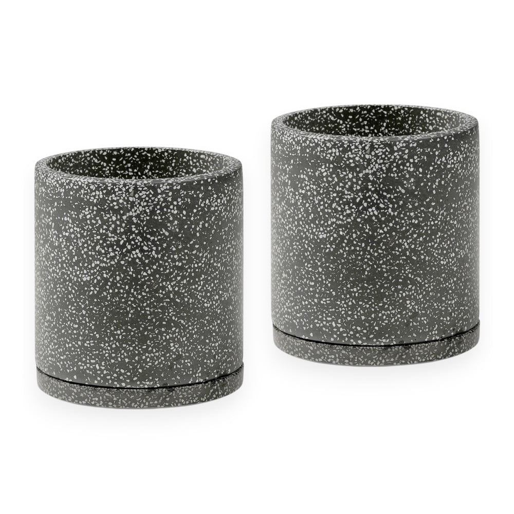 Set 2 ghivece gri închis Bonami Selection Terrazzo, ø 26 cm