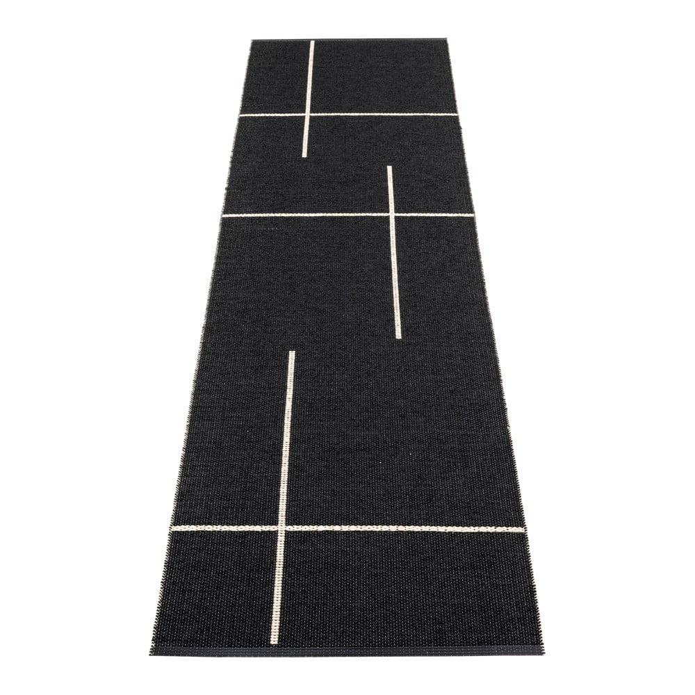 Covor tip traversă pentru interior și exterior negru 70x270 cm Fred Black – Pappelina