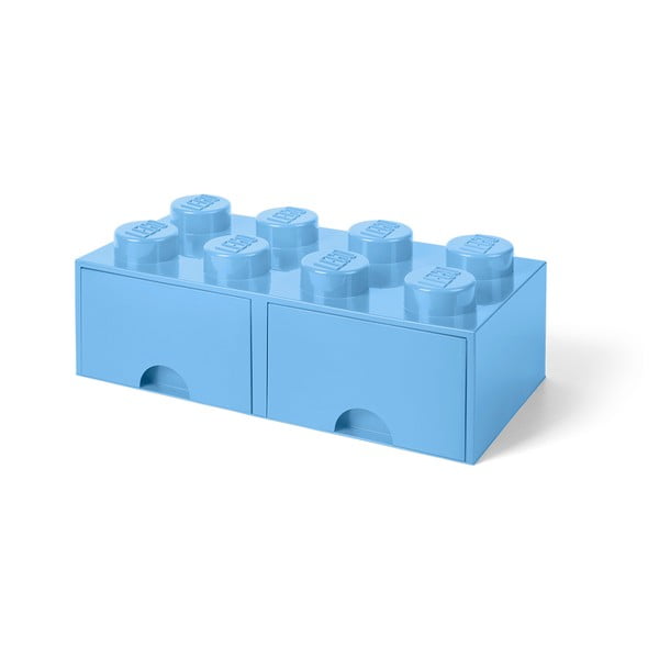 Cutie de depozitare cu 2 sertare LEGO®, albastru deschis