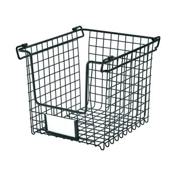 Coș metalic idesign classico, 25,5 x 22 cm, negru