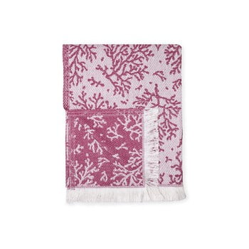Pled din amestec de bumbac euromant summer coral, 140 x 180 cm, roz