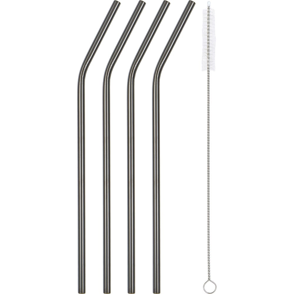Set de 4 paie din inox și perie westwing collection shine, negru