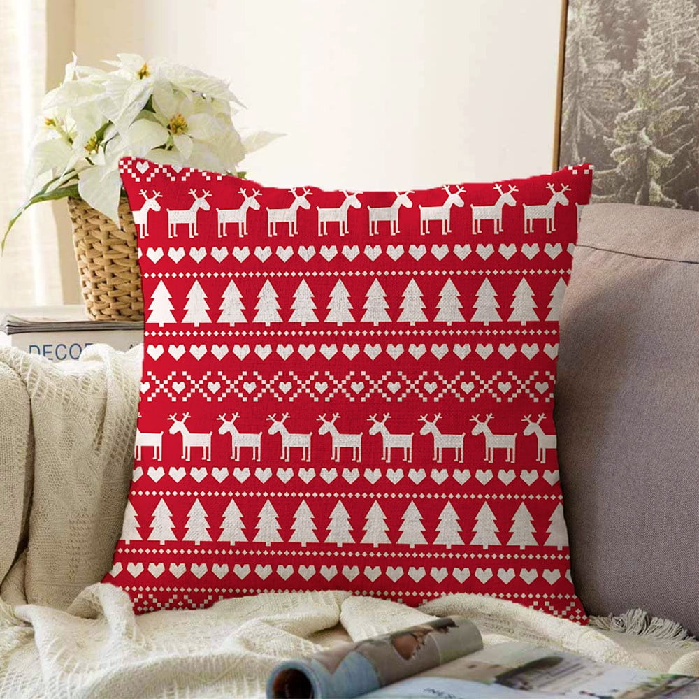 Față de pernă din chenille cu model de Crăciun Minimalist Cushion Covers Merry Christmas, 55 x 55 cm bonami.ro imagine noua