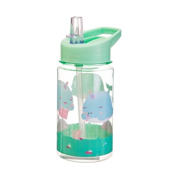 Sticlă apă pentru copii sass & belle drink up alma narwhal, 400 ml, verde