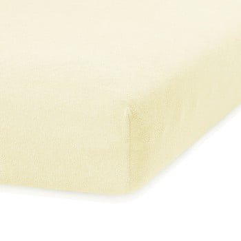 Cearceaf elastic ameliahome ruby, 200 x 100-120 cm, galben deschis