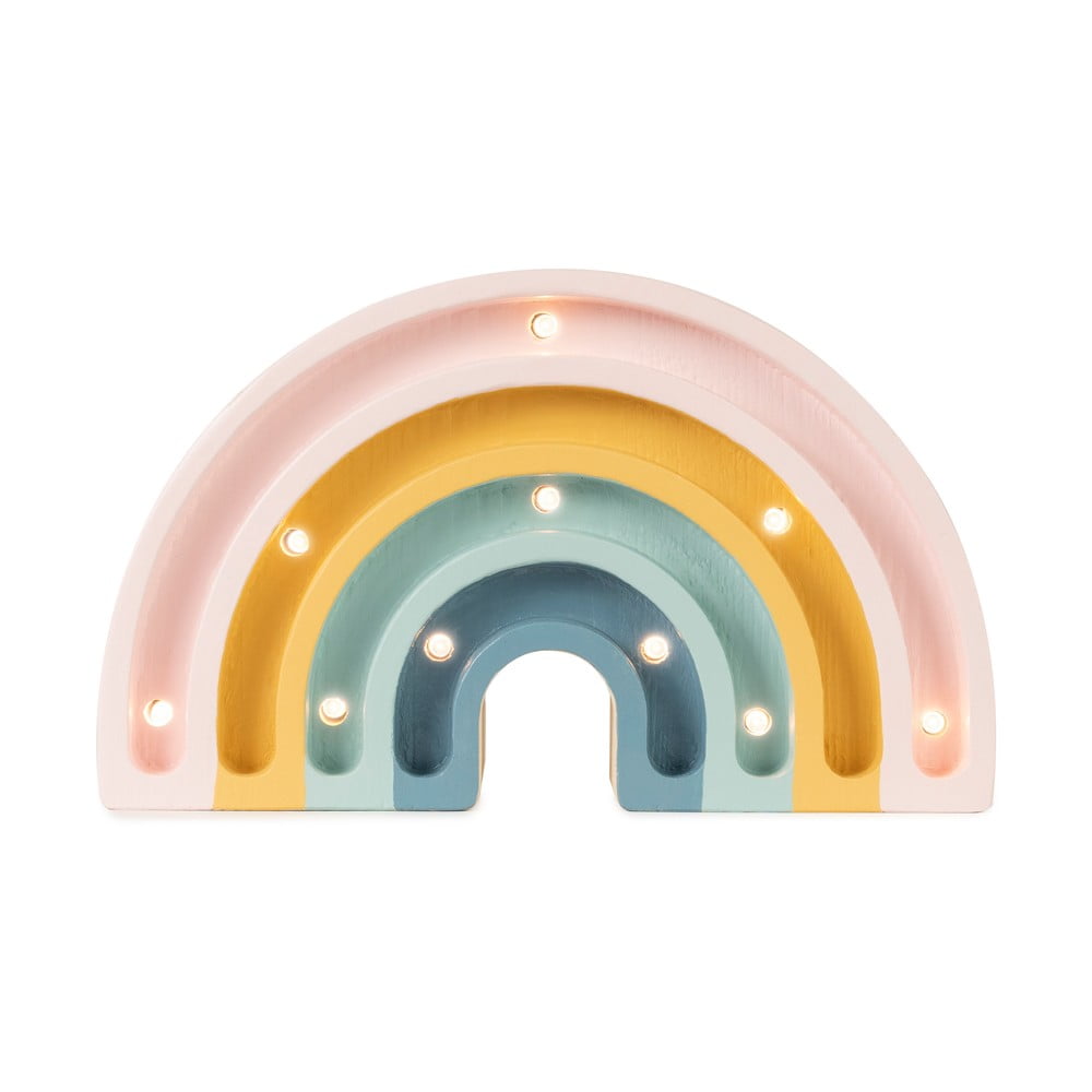 Veiozăîn culoare pastelată din lemn de pin little lights rainbow, lățime 20 cm