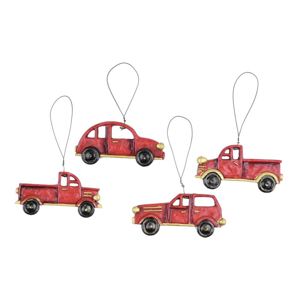 Set de 4 ornamente / mașinuțe suspendate ego dekor