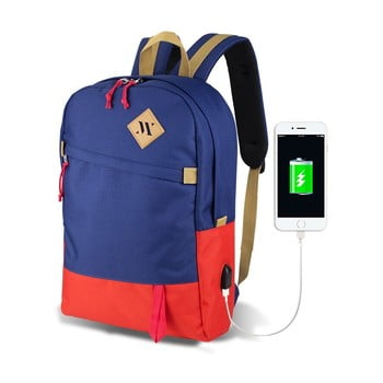 Rucsac cu port USB My Valice FREEDOM Smart Bag, roșu-albastru bonami.ro