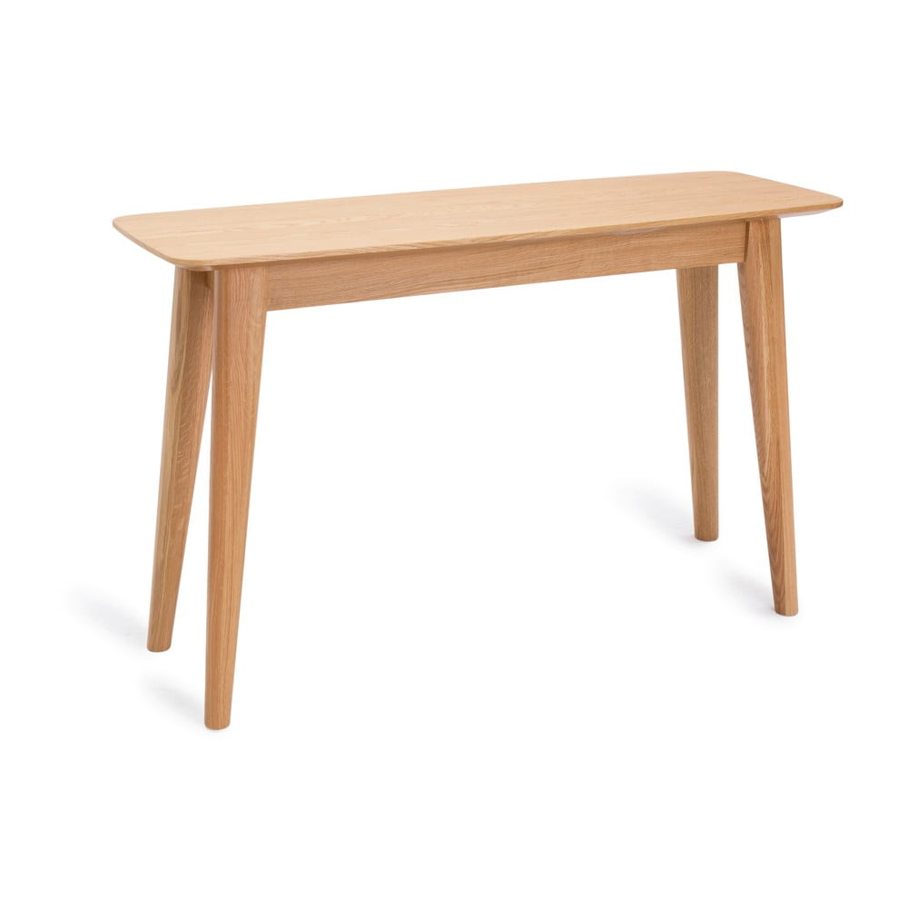 Masă tip consolă cu picioare din lemn de stejar Unique Furniture Rho, 120 x 40 cm bonami imagine noua 2022