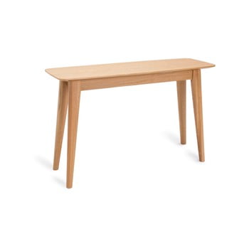 Masă tip consolă cu picioare din lemn de stejar unique furniture rho, 120 x 40 cm