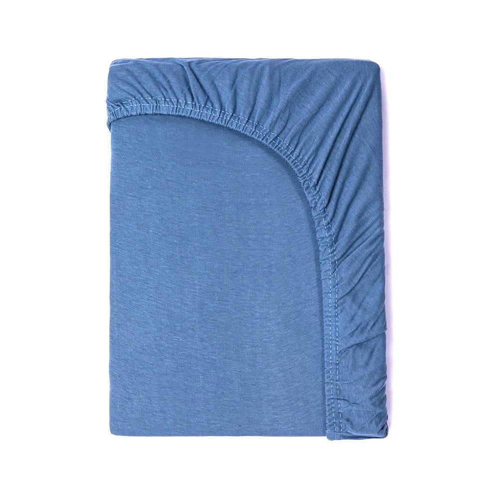 Cearșaf elastic din bumbac pentru copii Good Morning, 60 x 120 cm, albastru 120 imagine noua
