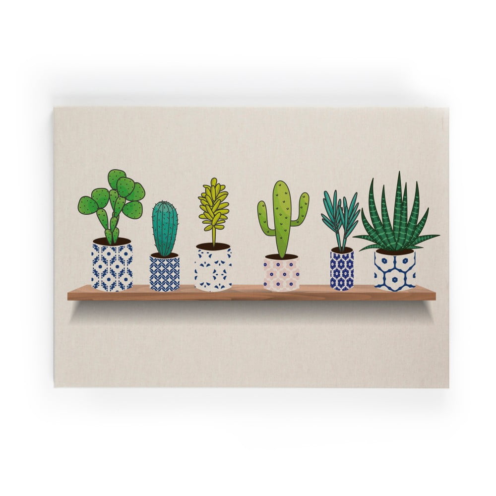 Tablou pe pânză Really Nice Things Lino Cactus Shelve, 50 x 70 cm bonami.ro imagine 2022