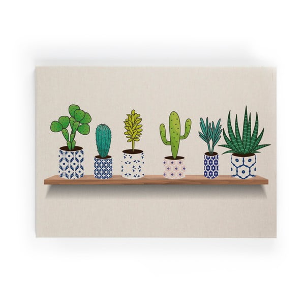 Tablou pe pânză Really Nice Things Lino Cactus Shelve, 60 x 40 cm