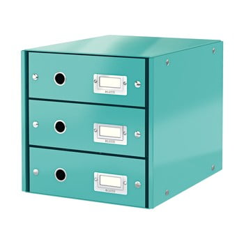 Cutie cu 3 compartimente leitz office, 36 x 29 x 28 cm, albastru turcoaz