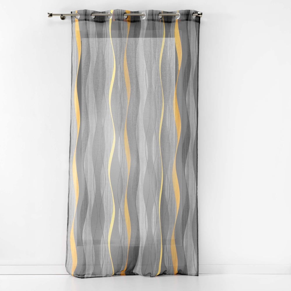 Perdea gri din voal 140x240 cm Ondulys – douceur d\'intérieur