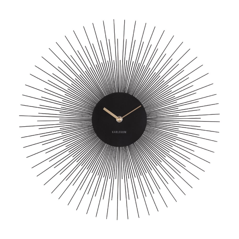 Ceas de perete Karlsson Peony, negru, ø 45 cm