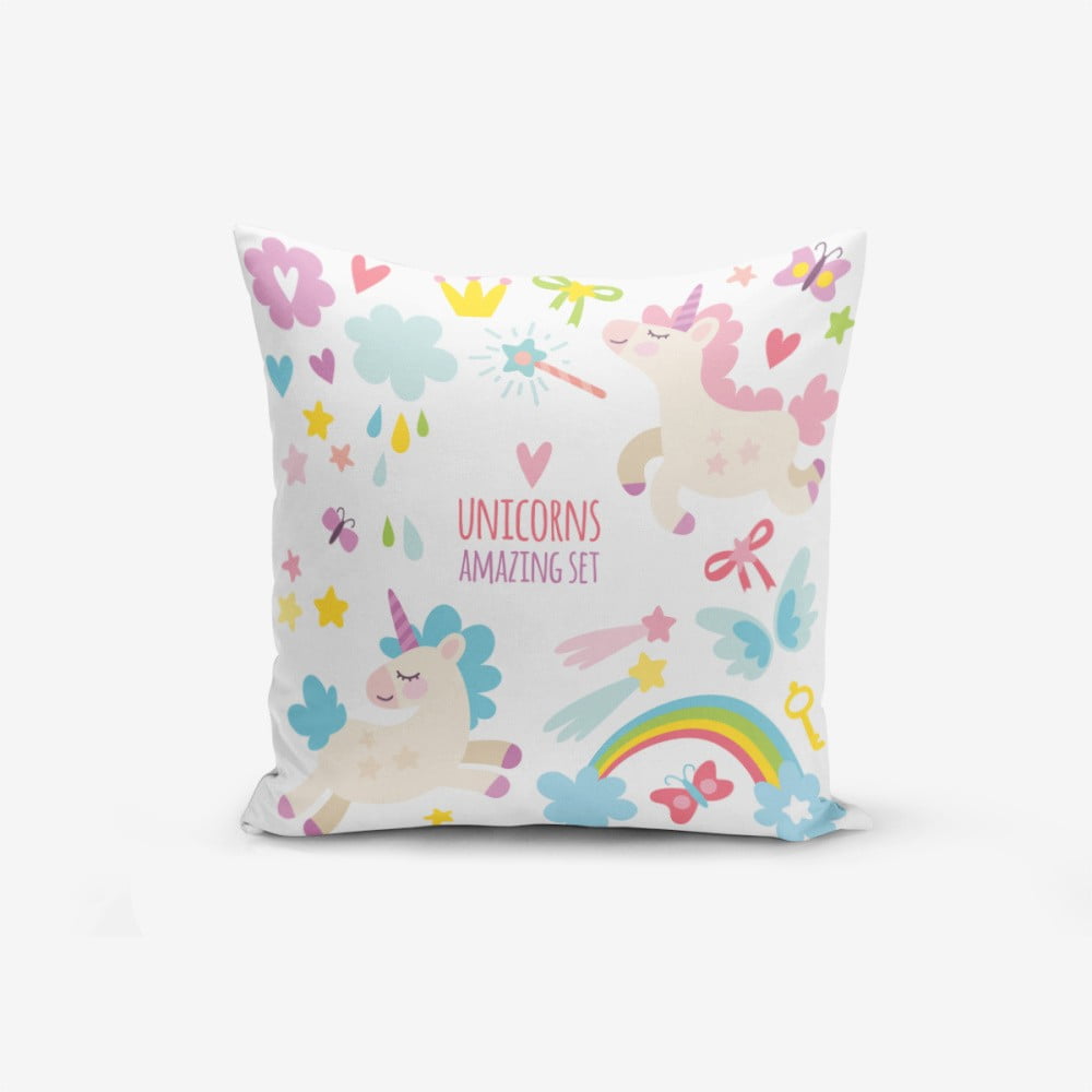 Față de pernă cu amestec din bumbac Minimalist Cushion Covers Unicorn Child, 45 x 45 cm amestec imagine noua