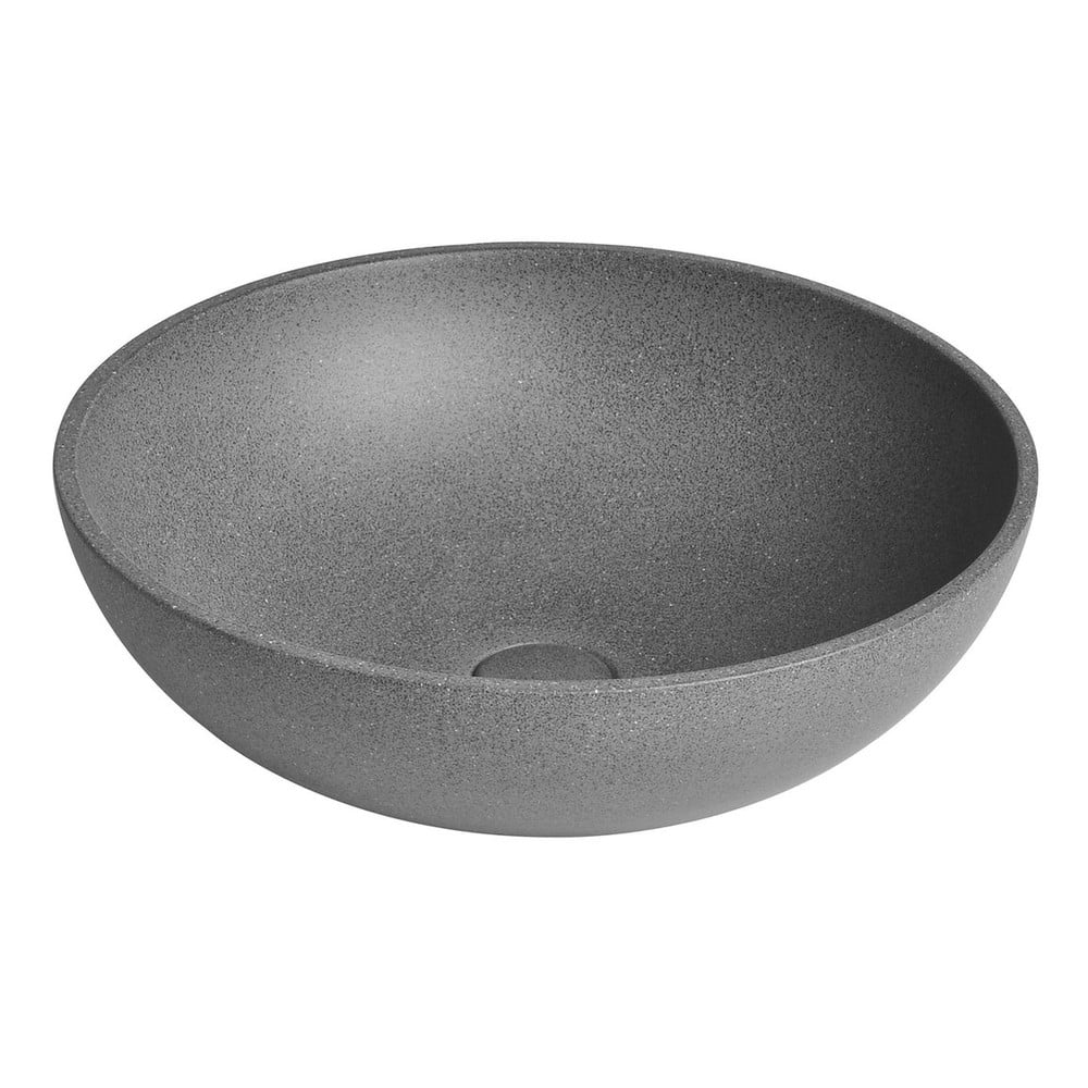 Chiuvetă gri închis rotundă din beton ø 44 cm Turf – Sapho