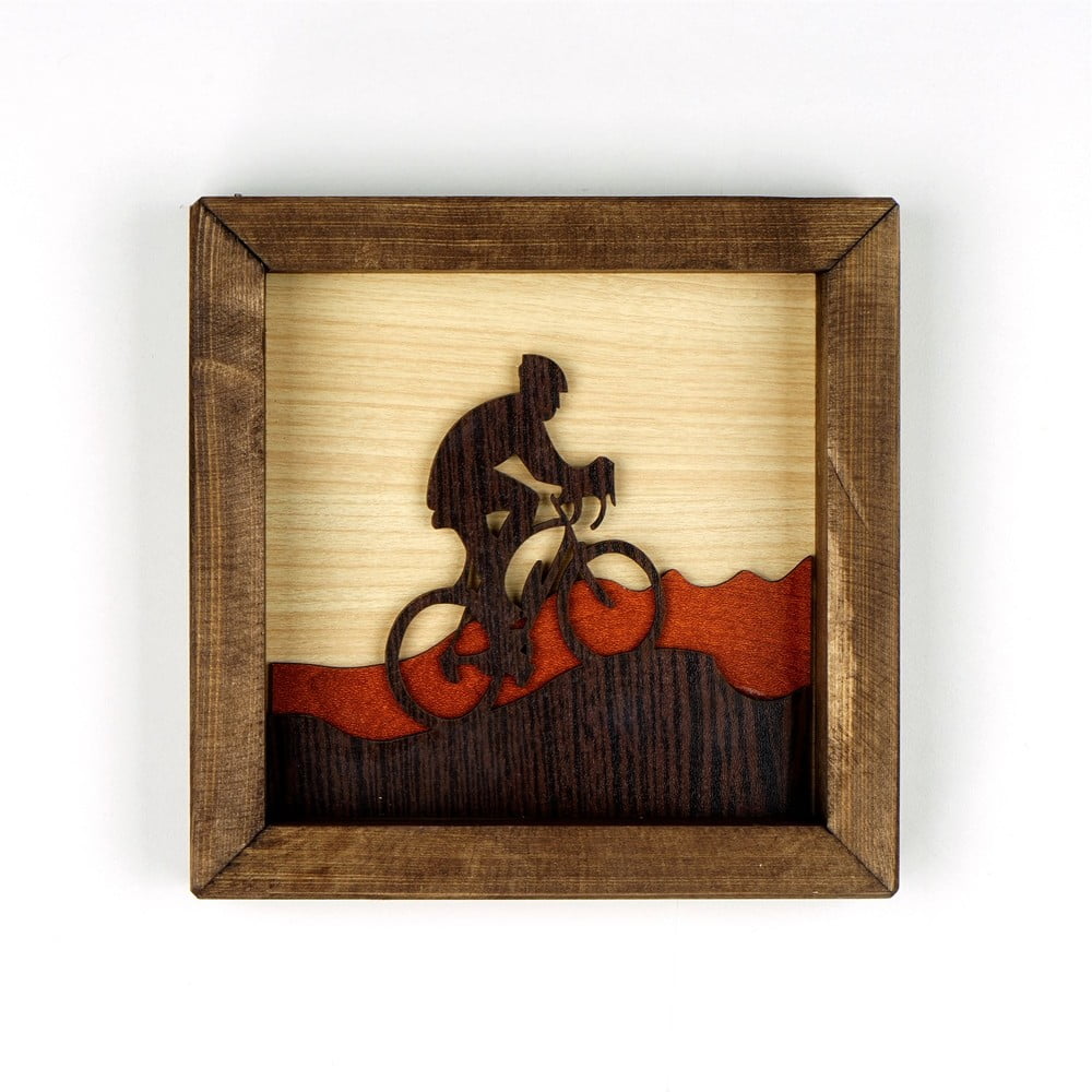 Tablou din lemn Kate Louise Biker, 16 x 16 cm bonami.ro