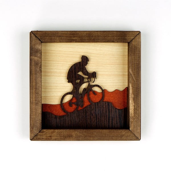 Tablou din lemn Kate Louise Biker, 16 x 16 cm