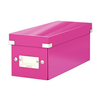 Cutie depozitare cu capac leitz cd disc, lungime 35 cm, roz