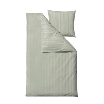 Lenjerie de pat din bumbac ranforce pentru pat single södahl stripes, 140 x 200 cm, verde deschis