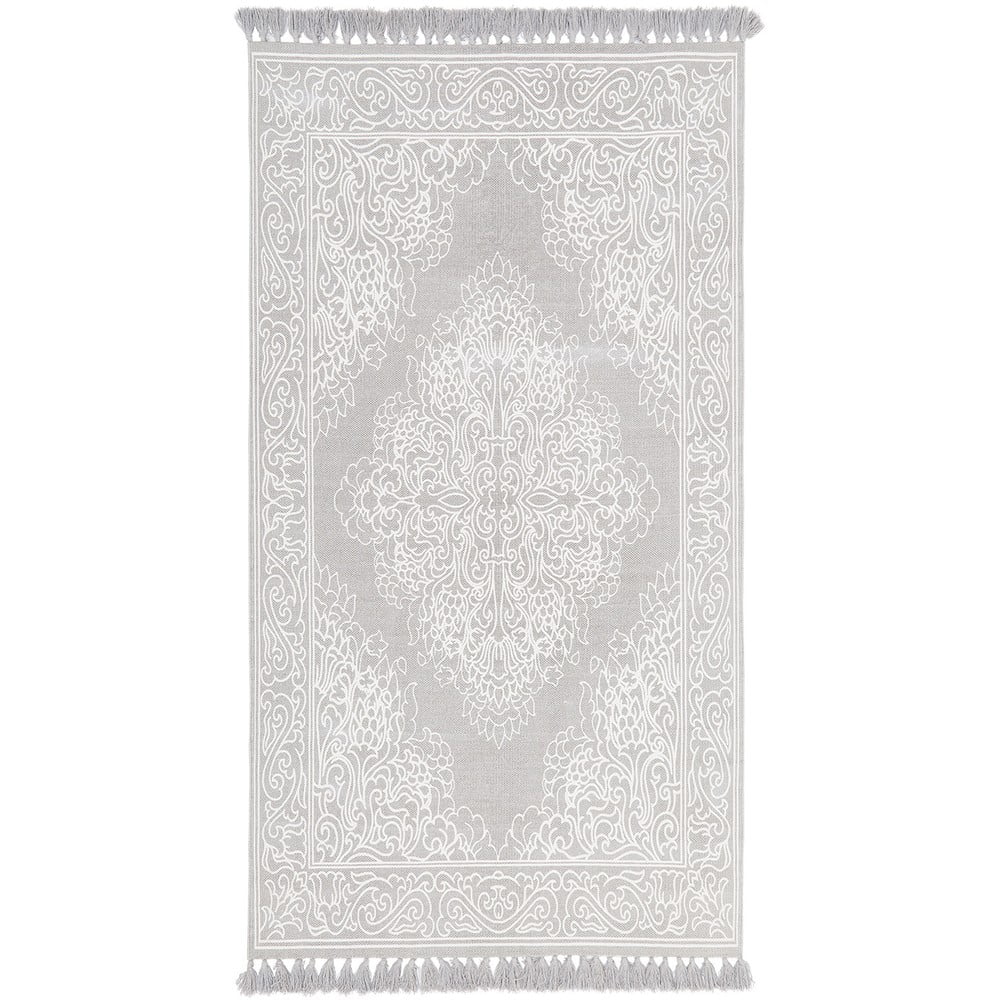 Covor țesut manual din bumbac westwing collection salima, 700 x 140 cm, gri