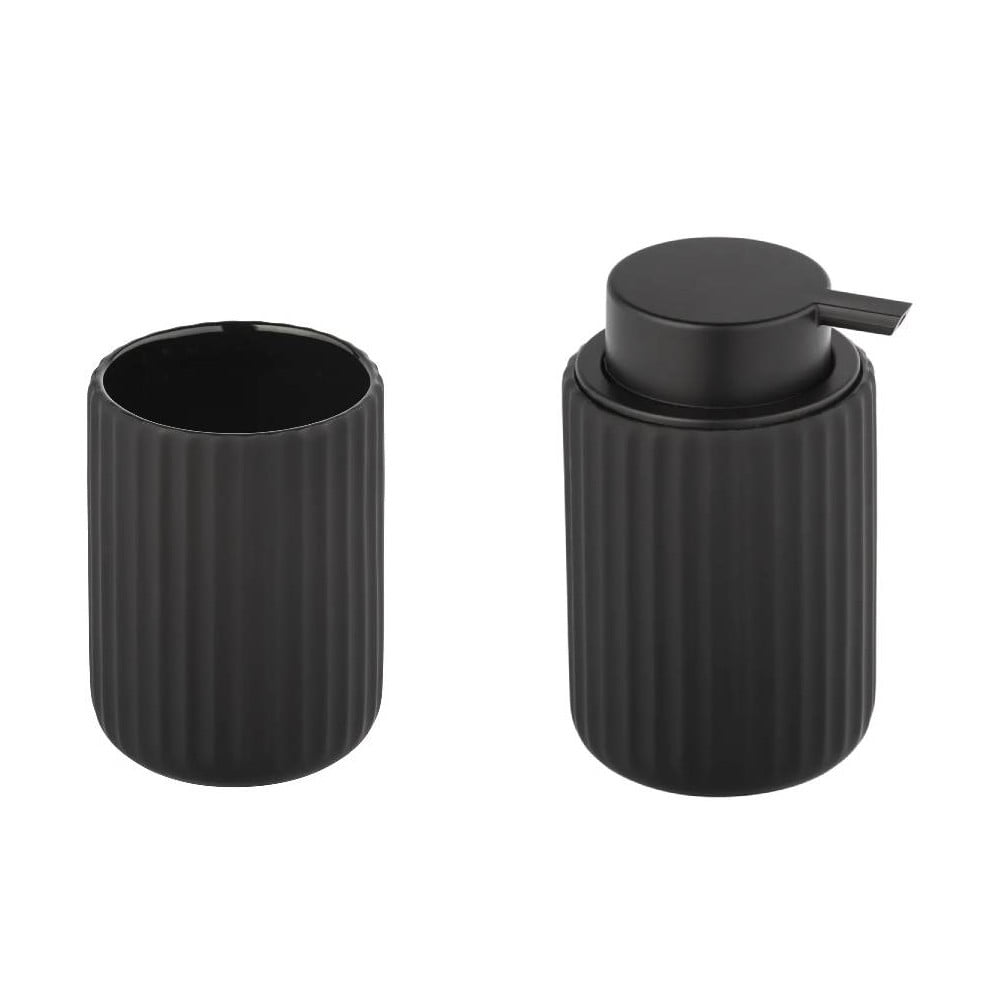 Set de accesorii de baie negru mat din ceramică Belluno – Wenko