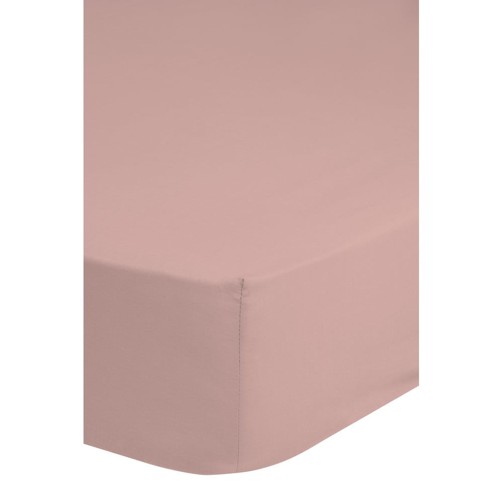 Cearșaf elastic din bumbac satinat HIP, 90 x 200 cm, roz bonami.ro