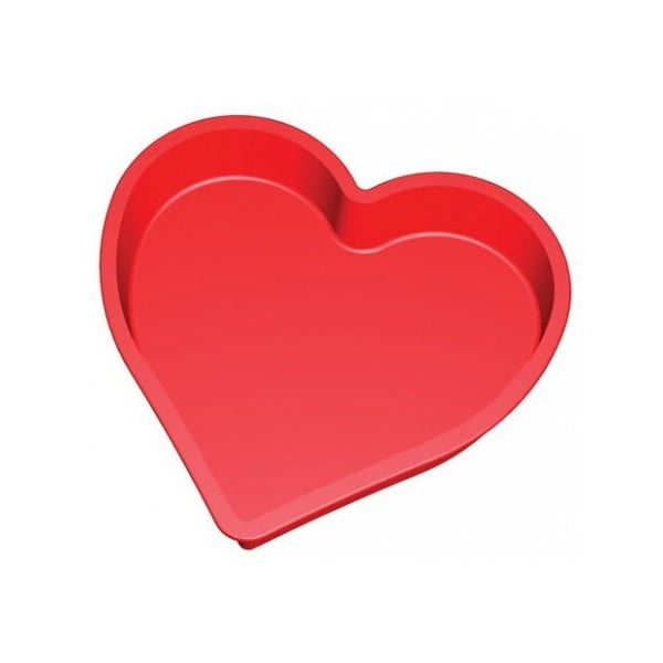 Formă din silicon în formă de inimă pentru copt Lékué, roșu
