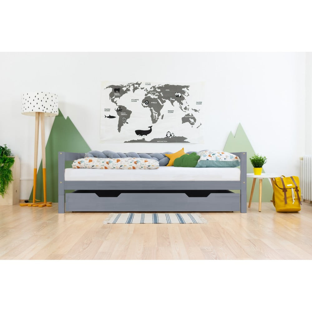 Sertar sub pat cu grătar și bază plină Benlemi Buddy, 80 x 180 cm, gri Benlemi imagine 2022