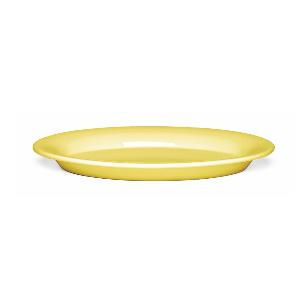 Farfurie ovala din gresie KÃ¤hler Design Ursula, 28 x 18,5 cm, galben