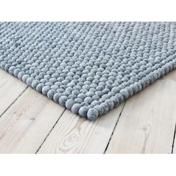 Covor cu bile din lână Wooldot Ball Rugs, ⌀ 100 x 150 cm, gri oțel