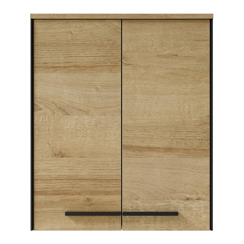Dulap de baie în culoare naturală suspendat cu aspect de lemn de stejar 72x60 cm Quickset 395 – Pelipal