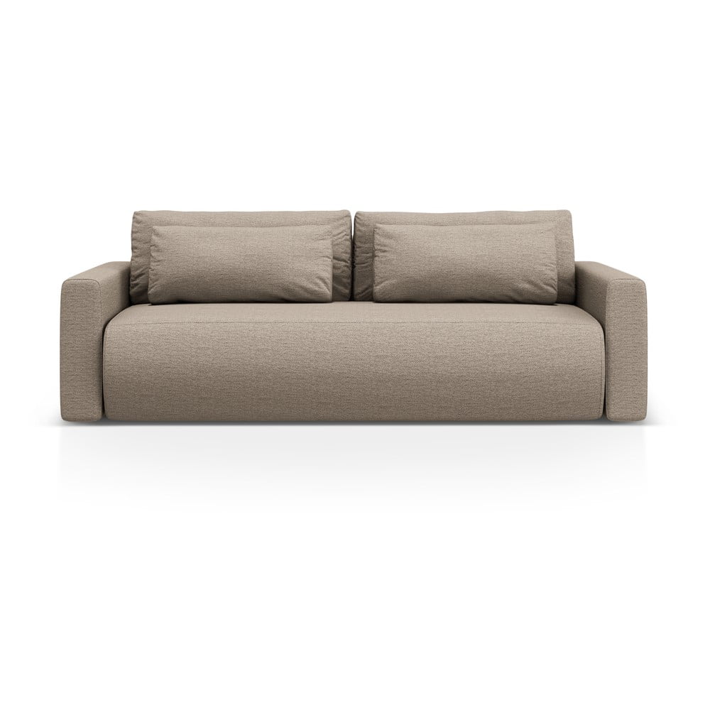 Canapea maro deschis extensibilă/cu spațiu de depozitare 238 cm Belfast – Cosmopolitan Design
