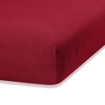 Cearceaf elastic ameliahome ruby, 200 x 140-160 cm, roșu închis